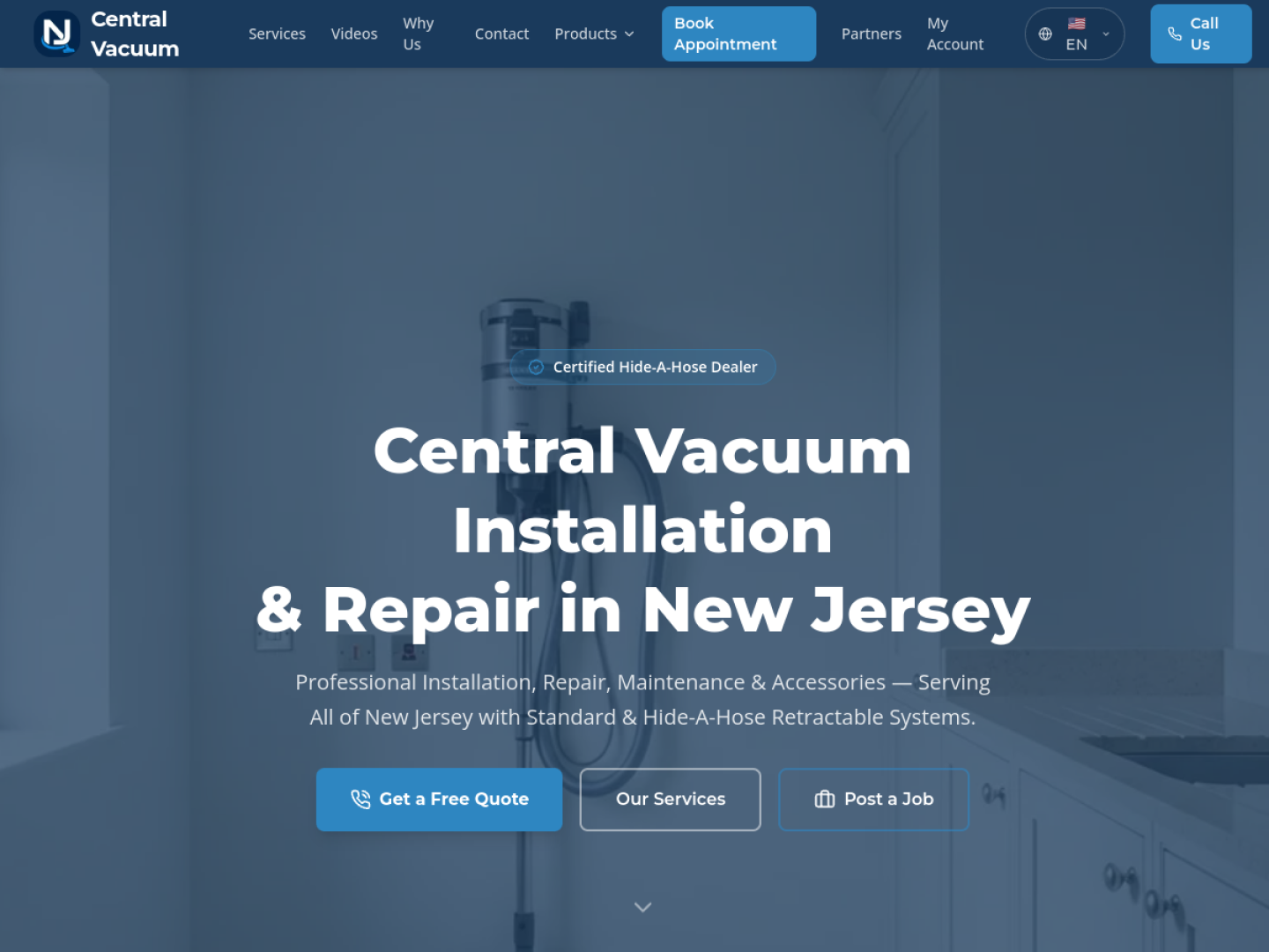 NJ Central Vacuum website