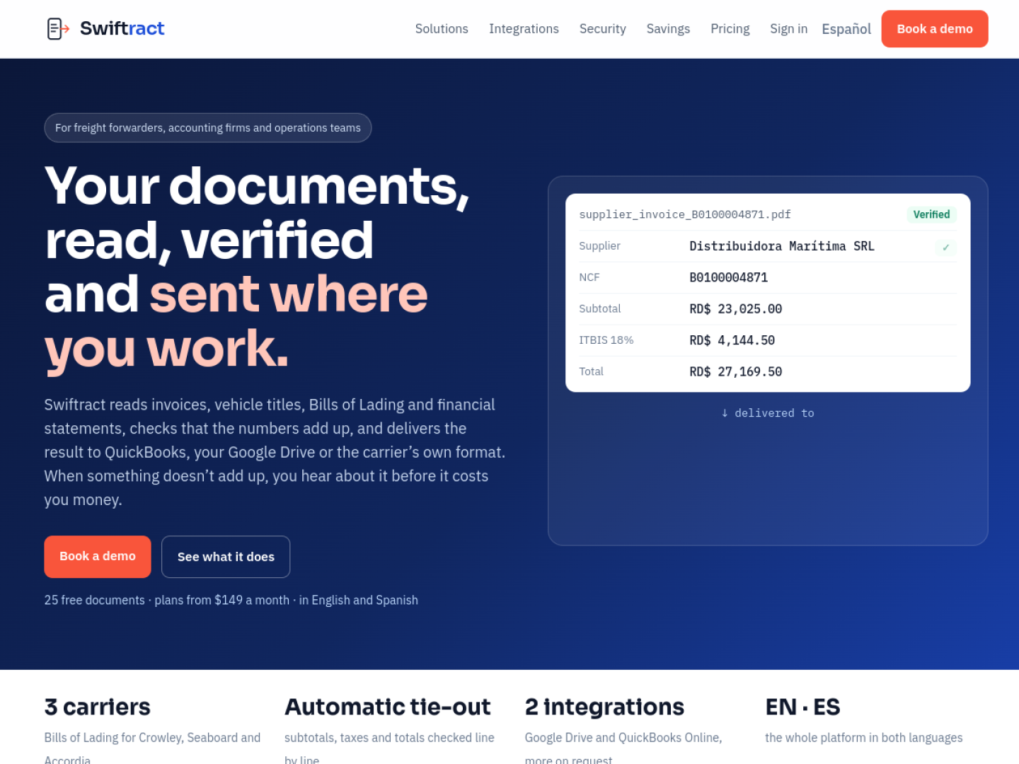 Swiftract website